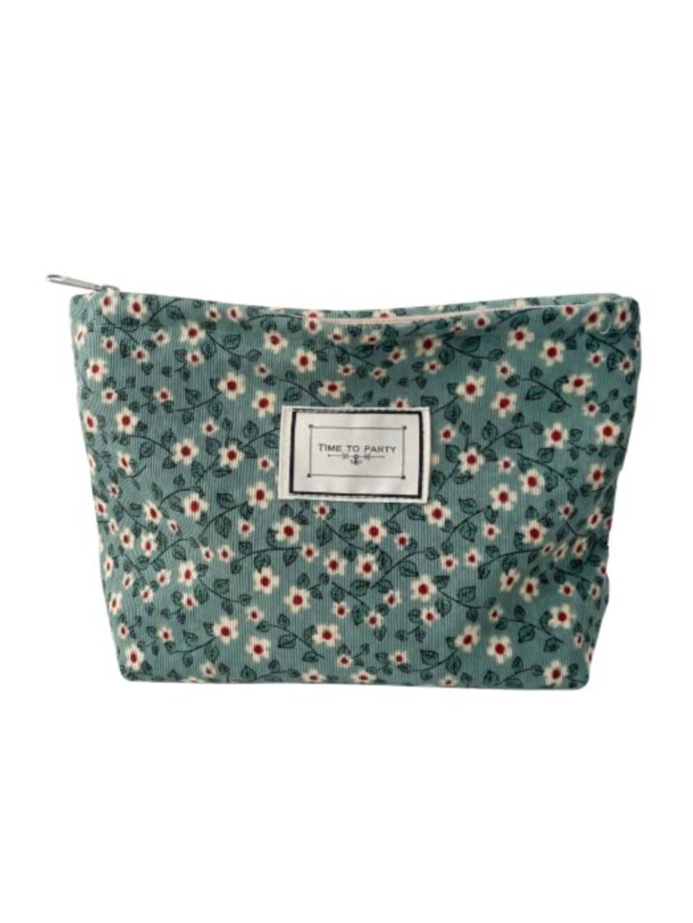 Corduroy Makeup Bag Vintage Flower Jacquard Toiletry Travel Storage